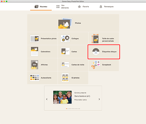 figure : Écran Nouveau