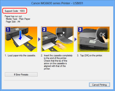 figure: Error message screen