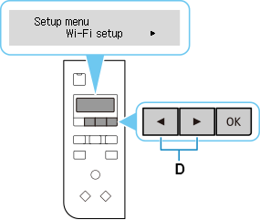 Setup menu screen: Select Wi-Fi setup
