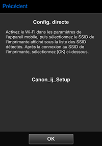 Écran Config. directe