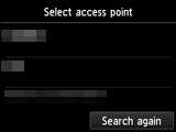 Access point selection screen
