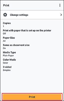 figure: Canon PRINT Inkjet/SELPHY screen