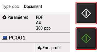 figure : écran Paramètres de numérisation