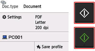 figure: Scan settings screen