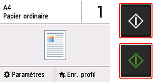 figure&nbsp;: Écran Paramètres de copie