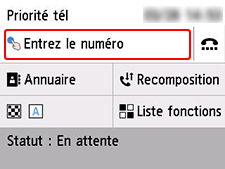 figure&nbsp;: Écran d'entrée du numéro de téléphone
