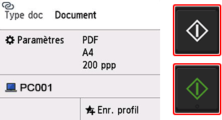 figure : écran Paramètres de numérisation