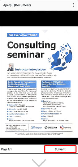 figure&nbsp;: Écran Canon PRINT