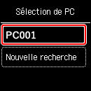 figure : écran Sélection de PC