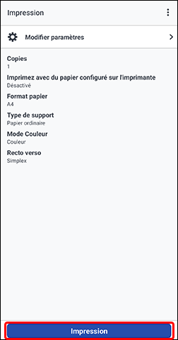 figure : Écran Canon PRINT