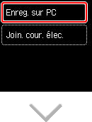 figure : écran Sélection de la destination