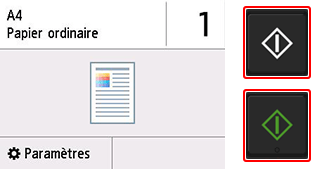 figure : Écran Paramètres de copie