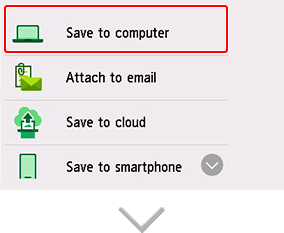 joonis: sihtkoha valimise ekraan