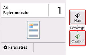 figure&nbsp;: Écran Paramètres de copie