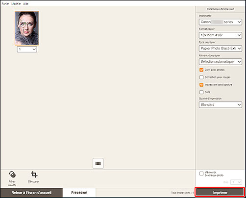 figure&nbsp;: écran Easy-PhotoPrint Editor