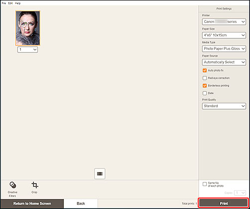 hình: Màn hình Easy-PhotoPrint Editor