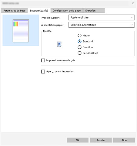 figure&nbsp;: onglet Support/Qualité