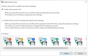 Canon : imagePROGRAF 설명서 : Windows 소프트웨어 : Direct Print Plus 가이드 : 쇼트컷 ...