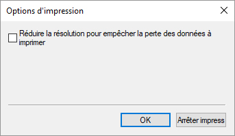 figure : Boîte de dialogue Options d'impression