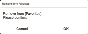 figure: Remove from Favorites screen