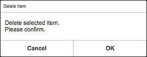 figure: Delete Item screen
