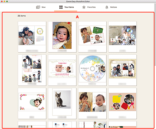 Abbildung: Bildschirm „Ihre Elemente”