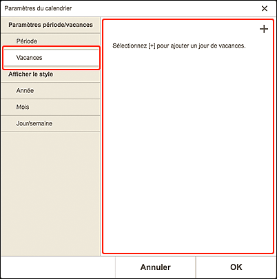 figure : Écran Vacances