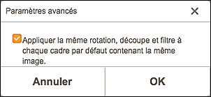 figure&nbsp;: Écran Paramètres avancés