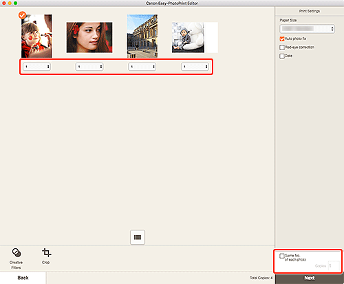 figura: Schermata Impostazioni di stampa