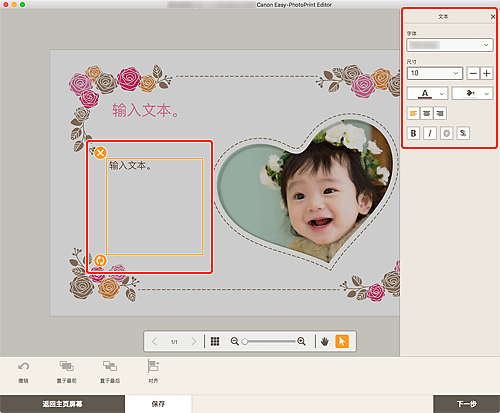 插图:项目编辑屏幕