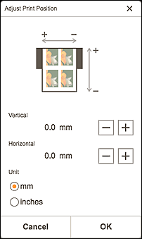 figure: Adjust Print Position screen