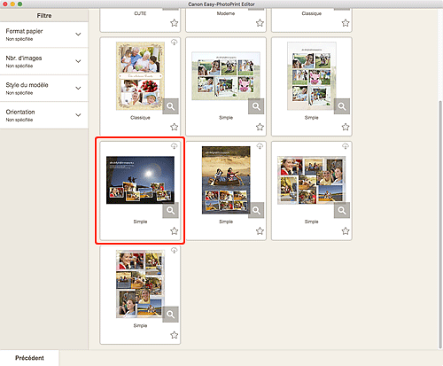 figure : Écran Collages