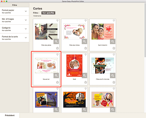 figure&nbsp;: Écran Cartes