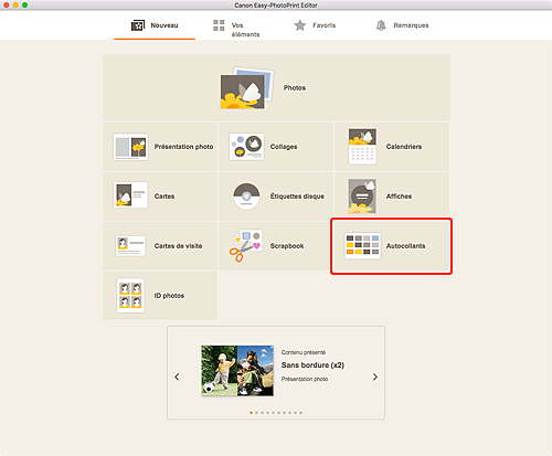 figure&nbsp;: Écran Nouveau