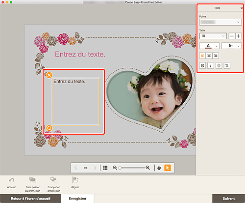 figure&nbsp;: Écran d'édition d'éléments