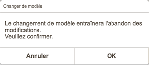 figure&nbsp;: Écran Changer de modèle