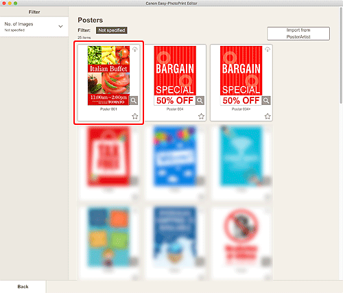 figure: Posters screen