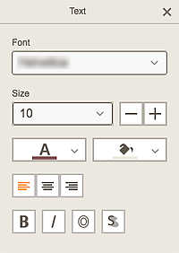 figure: Text palette