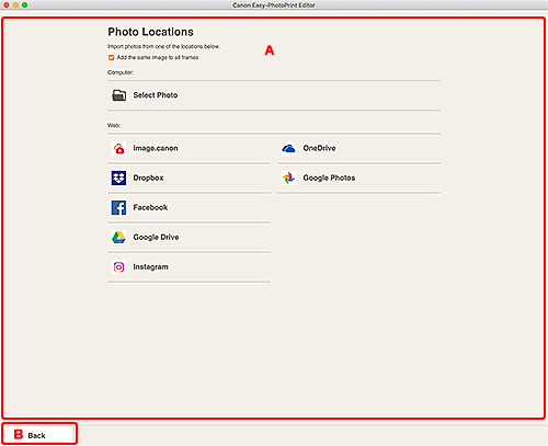 figure: Photo Locations screen