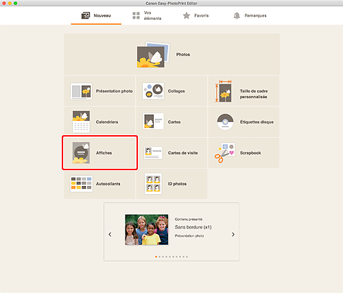 figure&nbsp;: Écran Nouveau