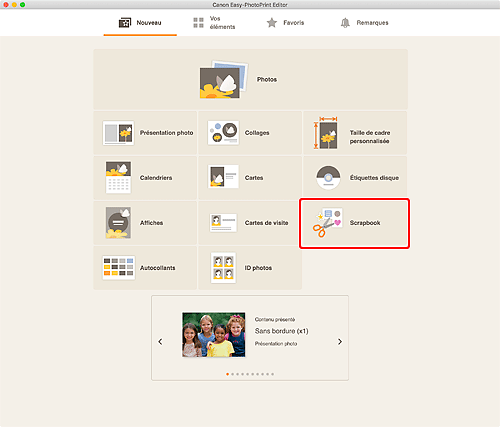 figure&nbsp;: Écran Nouveau