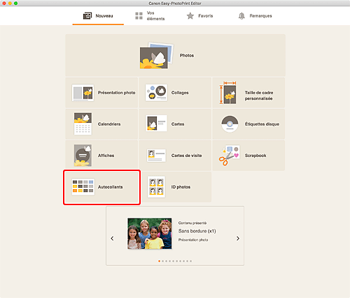 figure&nbsp;: Écran Nouveau