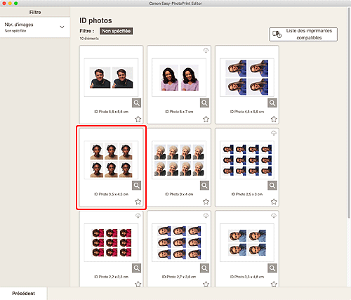 figure : Écran ID photos