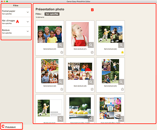 figure&nbsp;: Écran Sélection du modèle