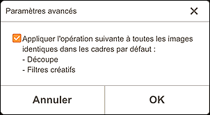 figure&nbsp;: Écran Paramètres avancés