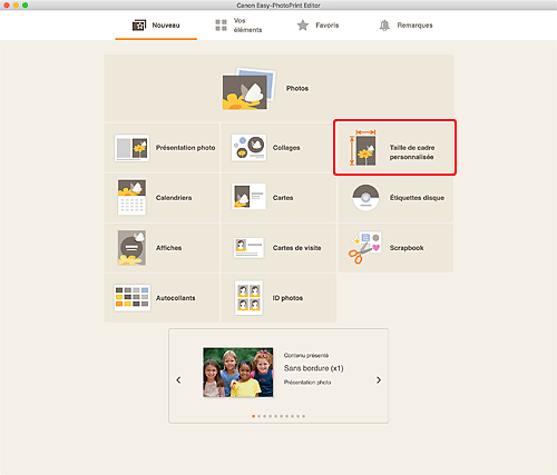 figure&nbsp;: Écran Nouveau