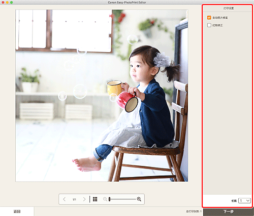 插图：&ldquo;打印设置&rdquo;屏幕