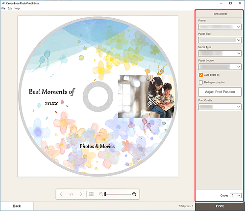 Imagen: pantalla Configuración de impresión