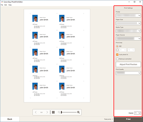 Imagen: pantalla Configuración de impresión