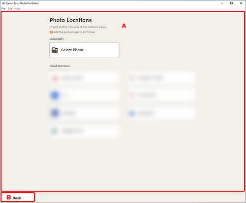 Imagen: pantalla Ubicaciones de fotos